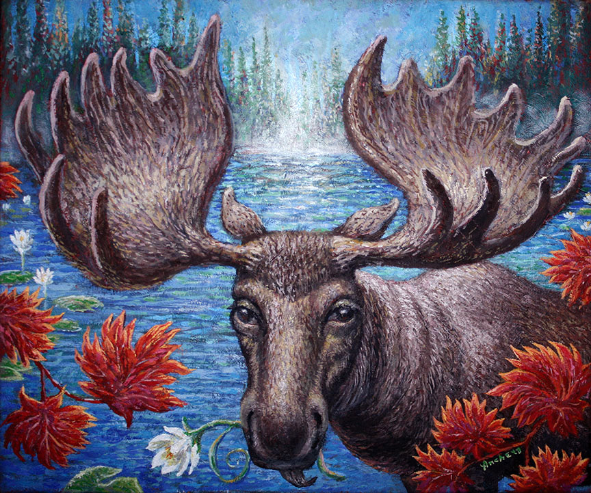 Moose Art Painting by Richard Ancheta