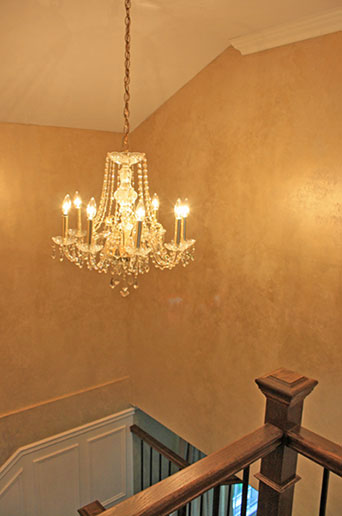 Metallic Walls Decorative Faux Finish Painting - Stair with Chandellier  - Montreal