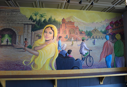 Restaurant Mural Painting - Indian Costume - Montreal
