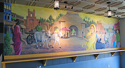 Restaurant Mural Painting - Indian Culture - Montreal