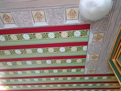 Sheik Plafond Floral Stripes Painting Design.