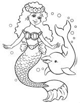Mermaid and dolphin - illustration