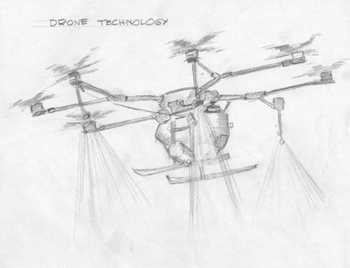 Drone - avionics spray disinfecting system
