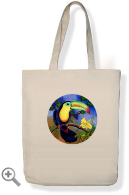 canvas tote bag toucan