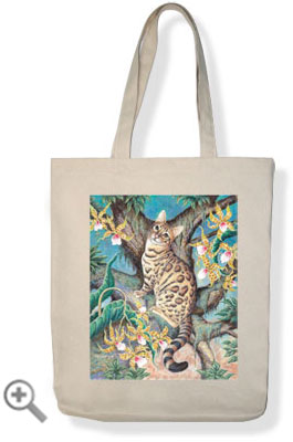 canvas tote bag bengal cat