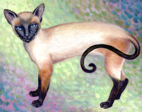 Siamese Cat Oil Painting by Richard Ancheta
