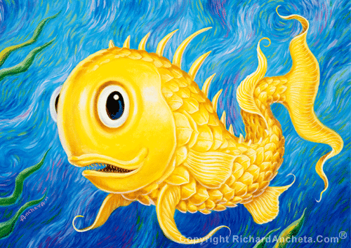 Pineapplefish Painting by Richard Ancheta