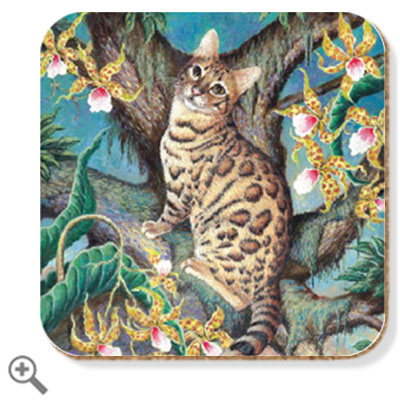 art coaster - bengal cat