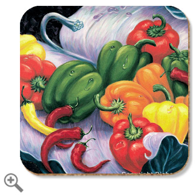 art coaster - peppers