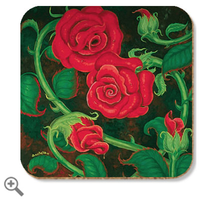 art coaster - grndiflora rose