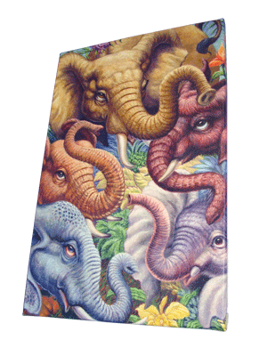 Enchanted Elephants - Painting - giclee on canvas.