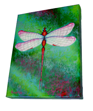 Dragonfly - painting - giclee on canvas.