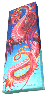 dradon painting-dragon of power - giclee on canvas.