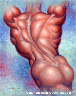 Back torso - figurative - giclee on canvas.