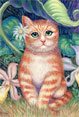 Flower Cat - Cat Painting by Richard Ancheta