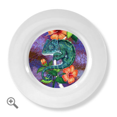 ceramic art plates cameleon