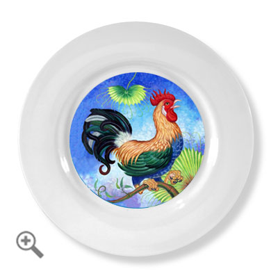 ceramic art plates dutch bantam rooster