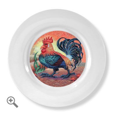 ceramic art plates texas rooster