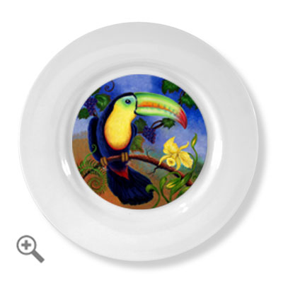 ceramic art plates toucan