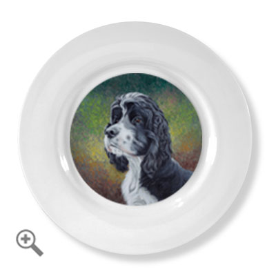 ceramic art plates cocker spaniel