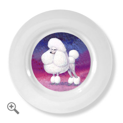 ceramic art plates poodle