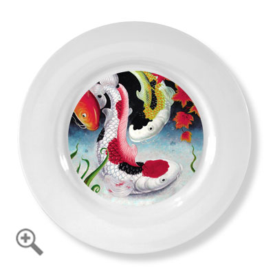 ceramic art plates koi fish