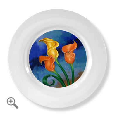 ceramic art plates calla lily