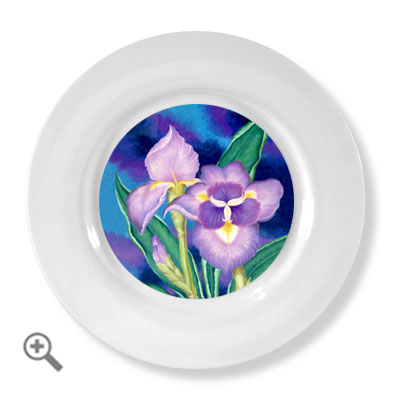ceramic art plates iris