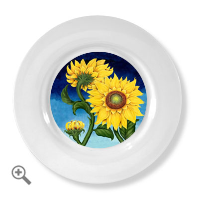 ceramic art plates sunflower