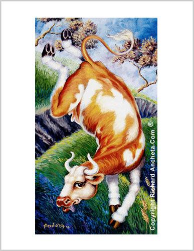 Cow Painting Frameable Prints by Richard Ancheta