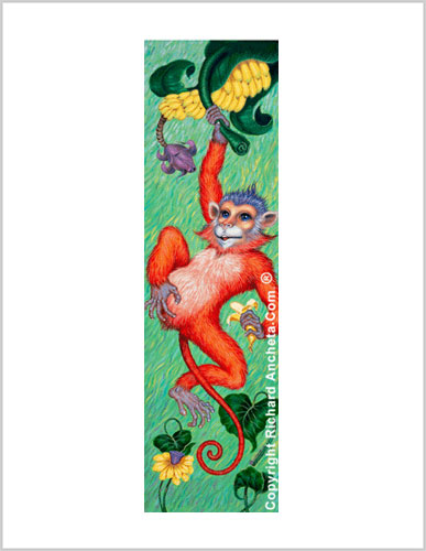 Red Monkey Frameable Prints by Richard Ancheta