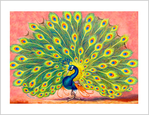 Peacock Painting Frameable Prints by Richard Ancheta