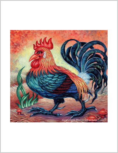Texas Rooster Painting Frameable Prints by Richard Ancheta