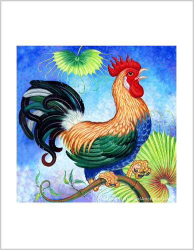 Dutch Bantam Rooster Painting Frameable Prints by Richard Ancheta