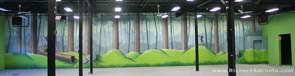 Mural Painting - Montreal - Archery Forest Landsce Painting by Richard Ancheta
