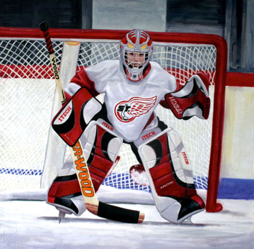 Boys painting - hockey portrait by Richard Ancheta.