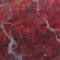 Onyx Red Faux Marble - Onyx red marble is the one of the most beautiful material stones of the decorators because of its special rare beautiful organic red wine that matches greens, yellow-beige and whites-greys. The faux painting techinque are in layers of shades of red wines and burgundy mixed and scrumbles by rags and finished with thin veinings and thicks milky brush strokes, finish with damar glossy varnish. This faux marbling is design for ceiling decorations. 