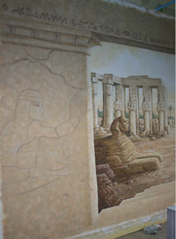 Cleopatra curve in a  faux fini mural stone
