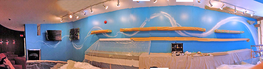 Mural Airbrush Painting Smoke Rhythm Design Montreal