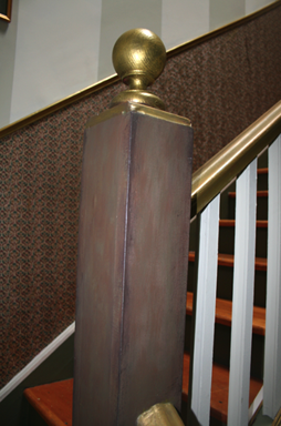 Stair Column - wood antique faux finish