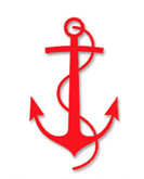 Red anchor - marine decor.