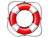 Red and white stripes lifesaver - marine decor.