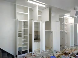 Garage shelves  design - construction doors assembly.
