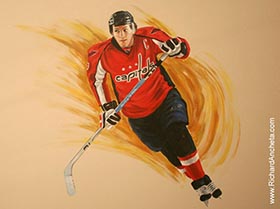 Alexander Ovechkin mural portrait painting by Richard Ancheta - Montreal.