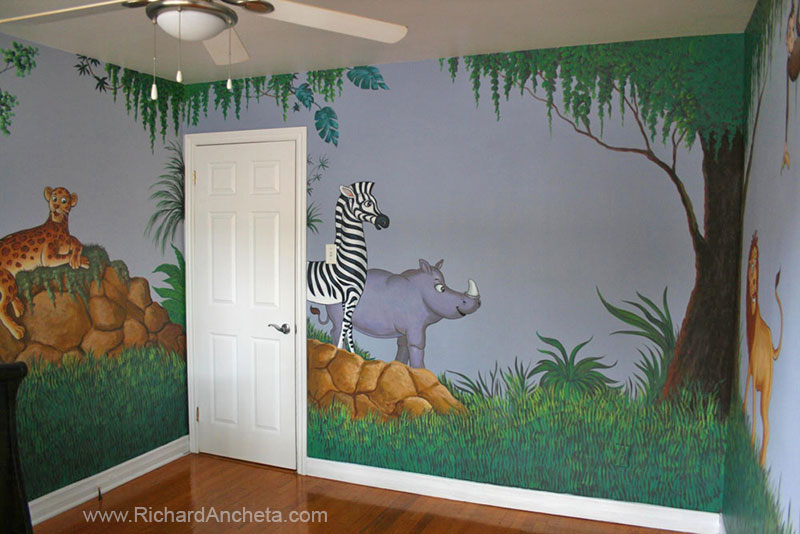 Kid S Jungle And Animal Mural Painting For Nursery Room Montreal