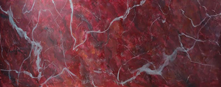 Onyx red marble ceiling design.