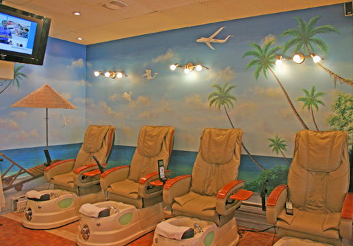 Spa - exotic seascape mural painting by Richard Ancheta-Montreal.