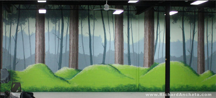 Sports Showroom Mural Forest Landscape Painting Montreal