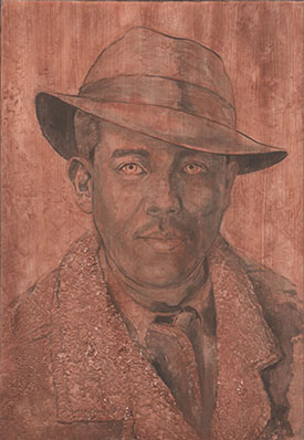 Self-portrait of Richard Ancheta, first umber layer

