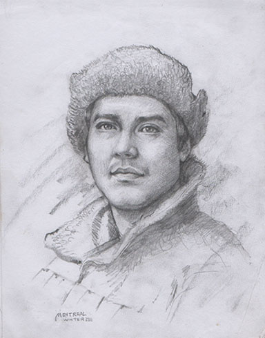 Self-portrait pencil drawing by Richard Ancheta 